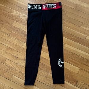 5/$30 PINK Victoria's Secret Black and Red Leggings M. EUC